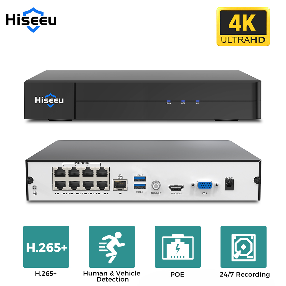 Security Ip Camera - Hiseeu 8CH 4K PoE NVR Netzwerk