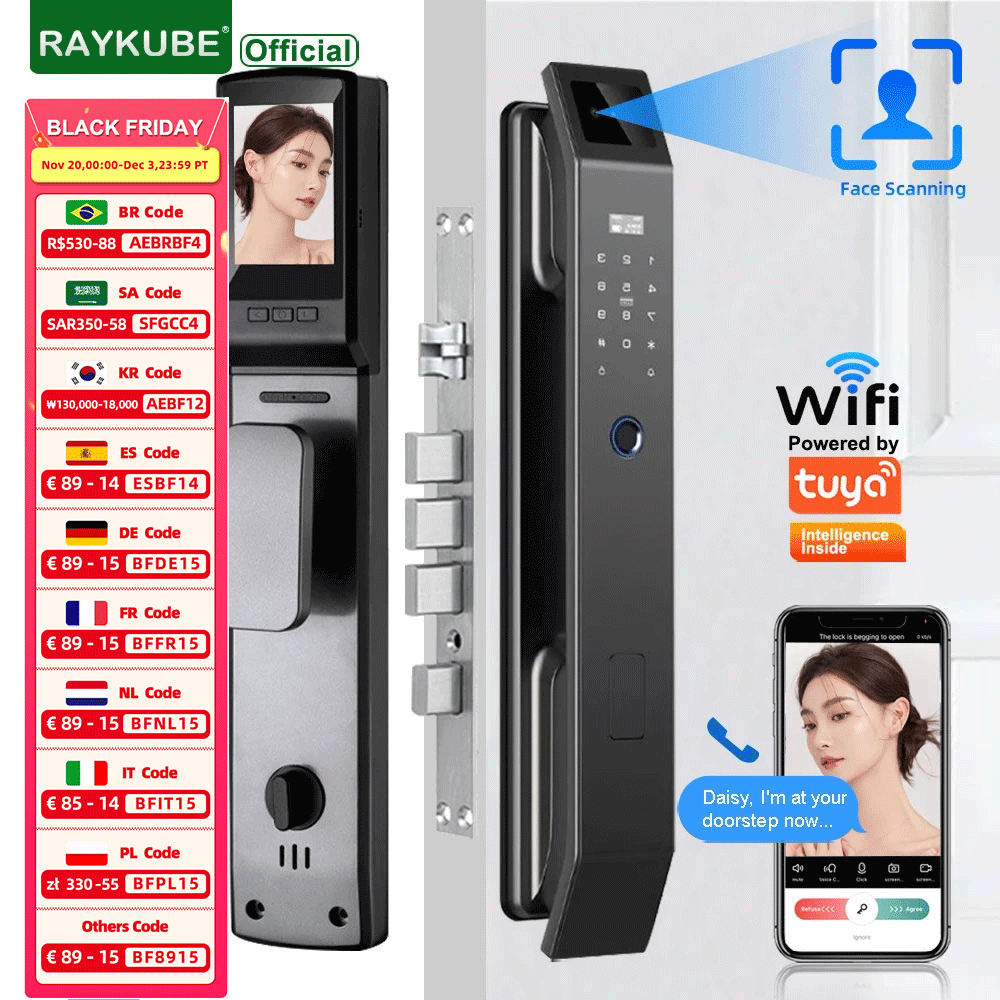 Wifi Doorbell Camera - RAYKUBE DF14 Tuya WiFi 3D Gesichtserkennung