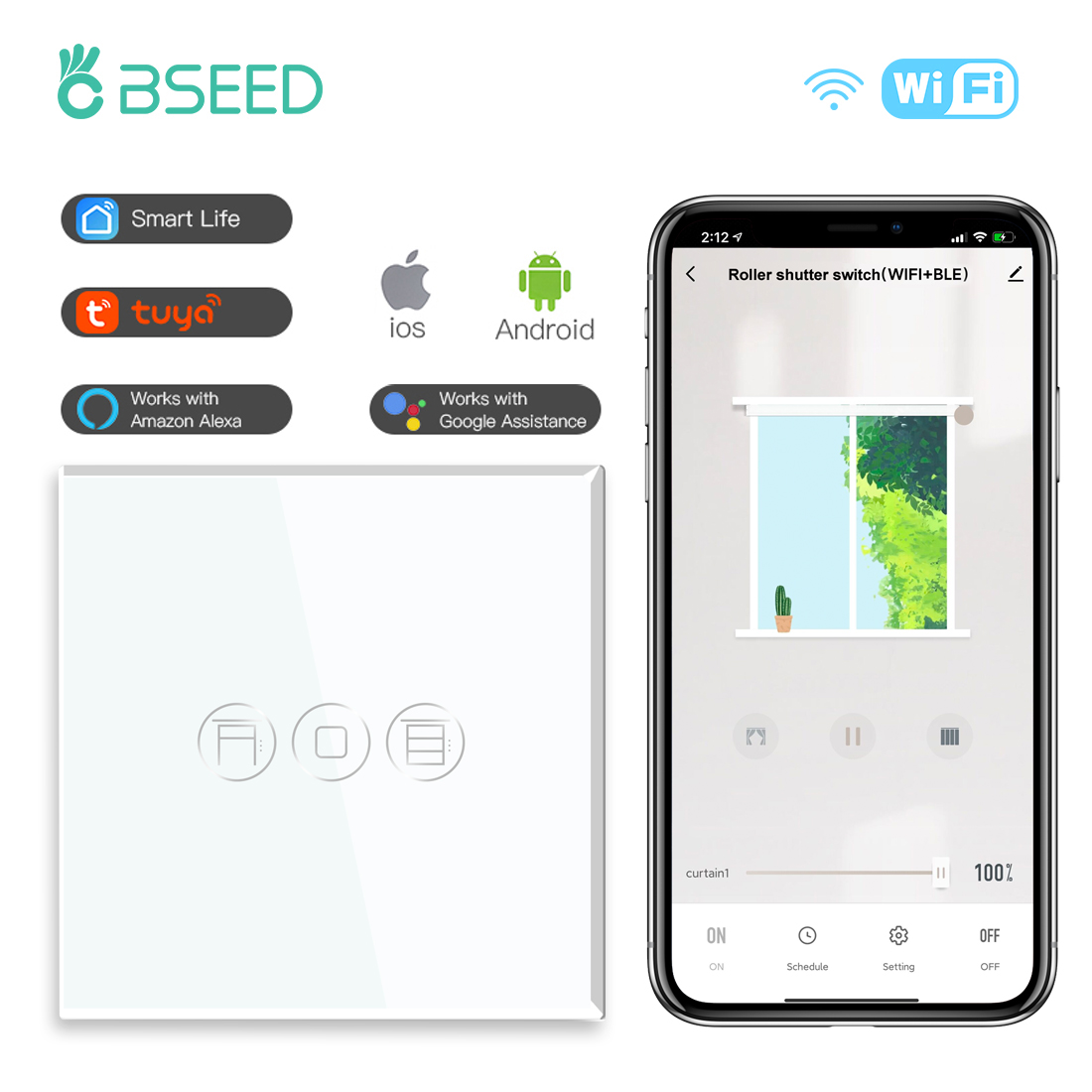 Smart Home Yellow - BSEED Wifi Rollladen Schalter Smart Blind