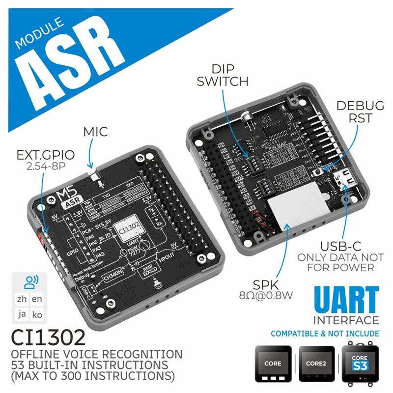 Smart Home Voice Assistant - ASR-Modul AI Intelligentes Offline-Sprachmodul Eingebautes AEC