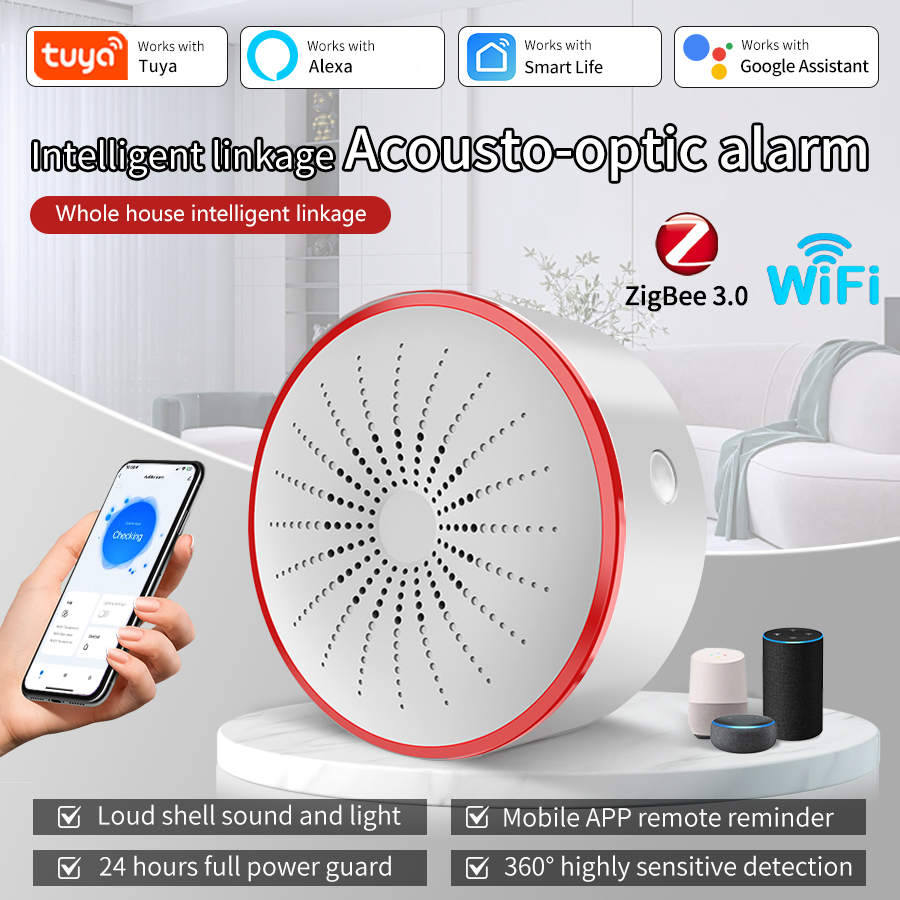 Smart Home Automation System - Tuya WiFi ZigBee Smart Alarm Sirene