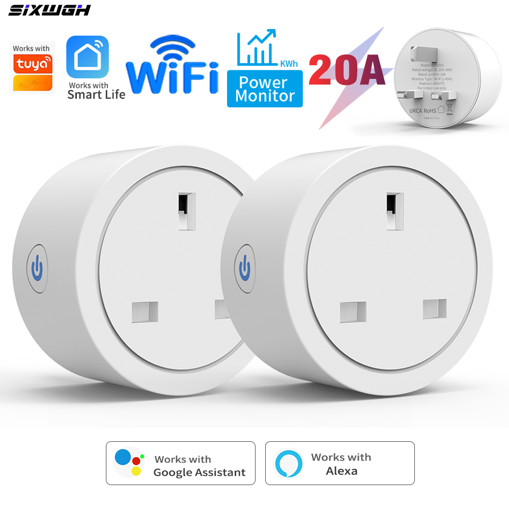 Smart Home Energy App - 20A Tuya WiFi Smart UK-Steckdose mit