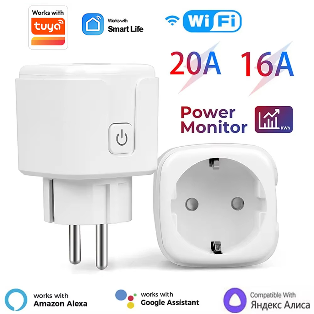 Smart Home Energy App - 20A EU Smart Plug WLAN-Steckdose Sprachsteuerung