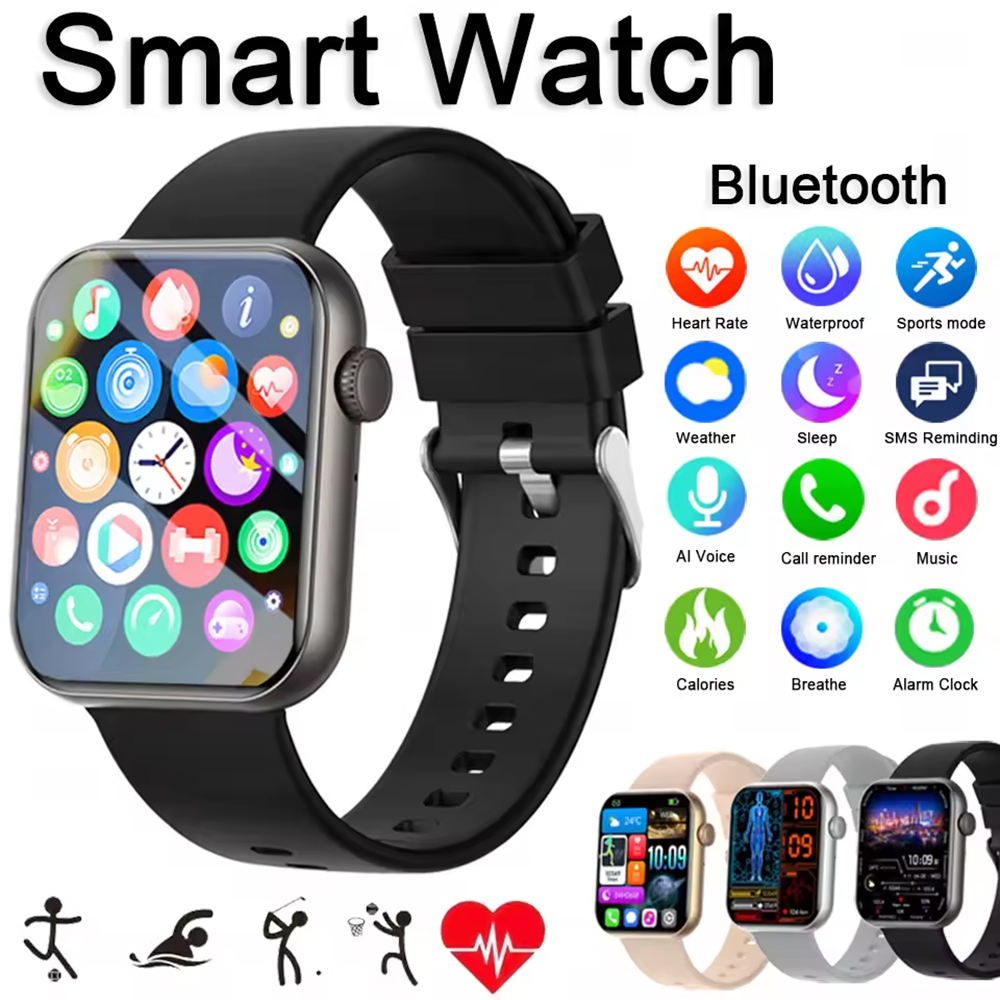 Smart Home Wellness - Original Herren Smartwatch Fitness-Tracker BT-Anruf Kabellose