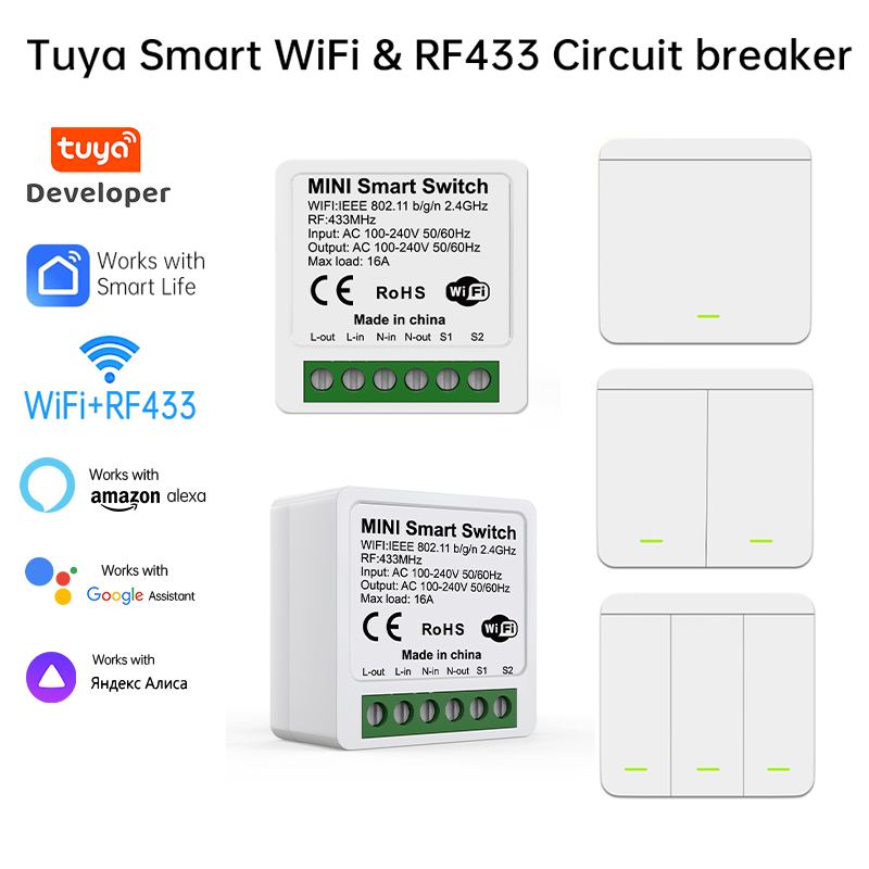 Smart Home Voice Assistant - Tuya Smart WiFi-Schalter für Beleuchtung RF
