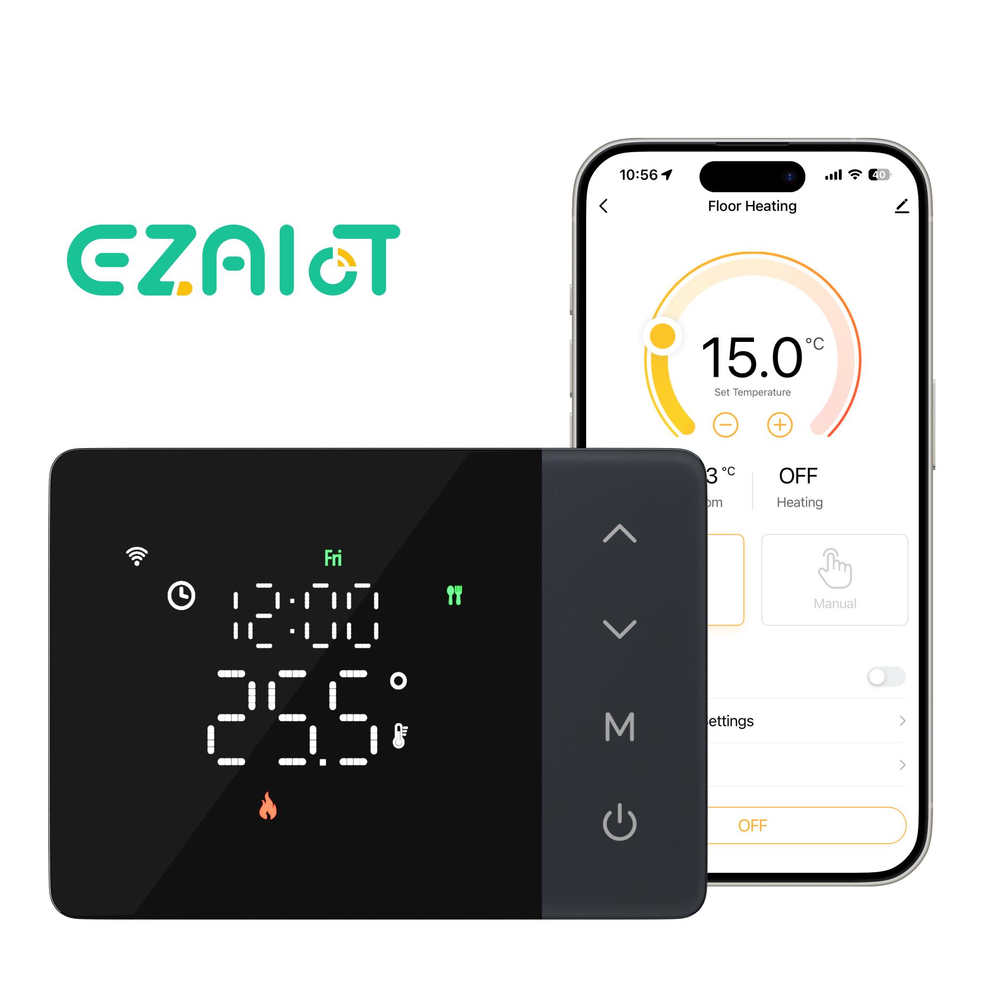 Smart Home Package - Tuya Smart WLAN-Thermostat mit Batteriebetrieb für