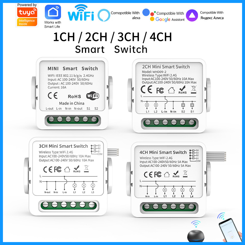 Tuya WiFi Smart Switch 1/2/3/4 – Smart Home Voice Assistant Bewertung und Preis
