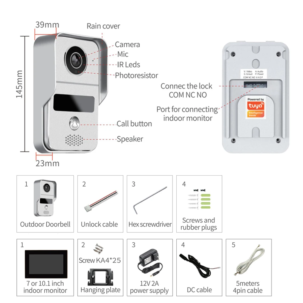 Türsprechanlage mit 10,1 Zoll  – Wifi Doorbell Camera Bewertung und Preis