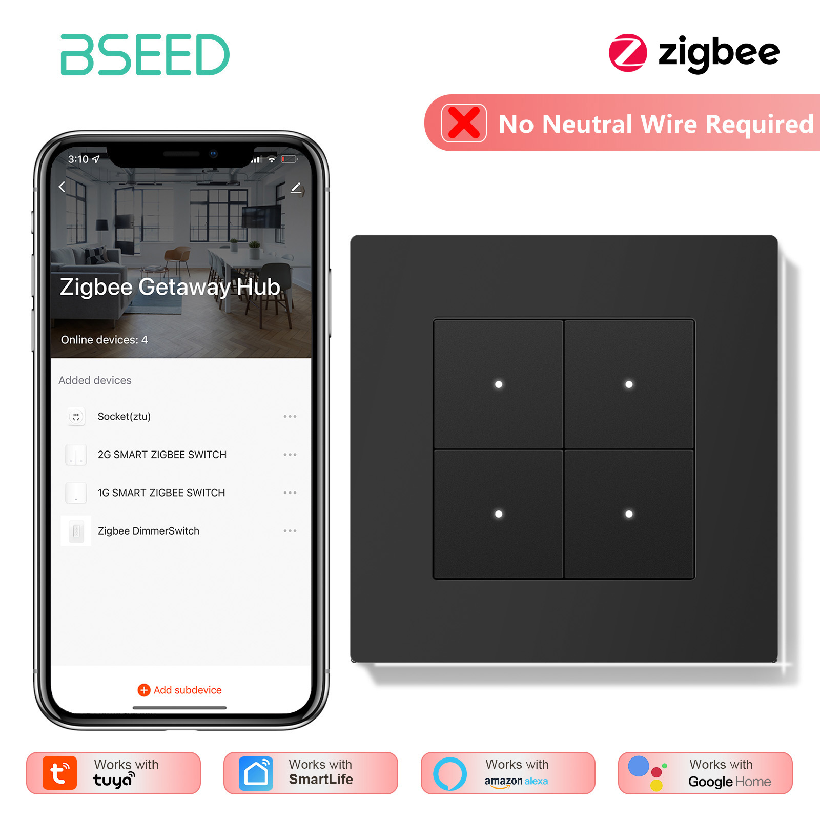 BSEED 1/2/3/4-fach Zigbee Lich – Smart Home Yellow Bewertung und Preis